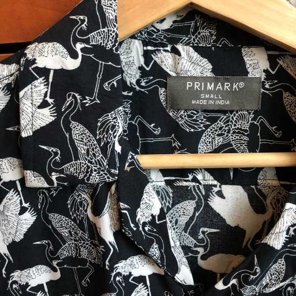 Black and white flamingo button down. - Picture 3 of 5